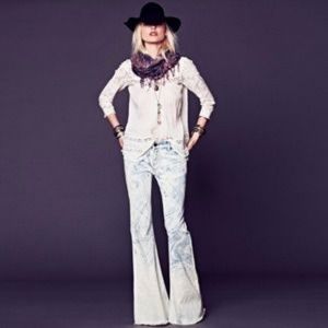 Free People Discharge Bali Flare Jeans RARE